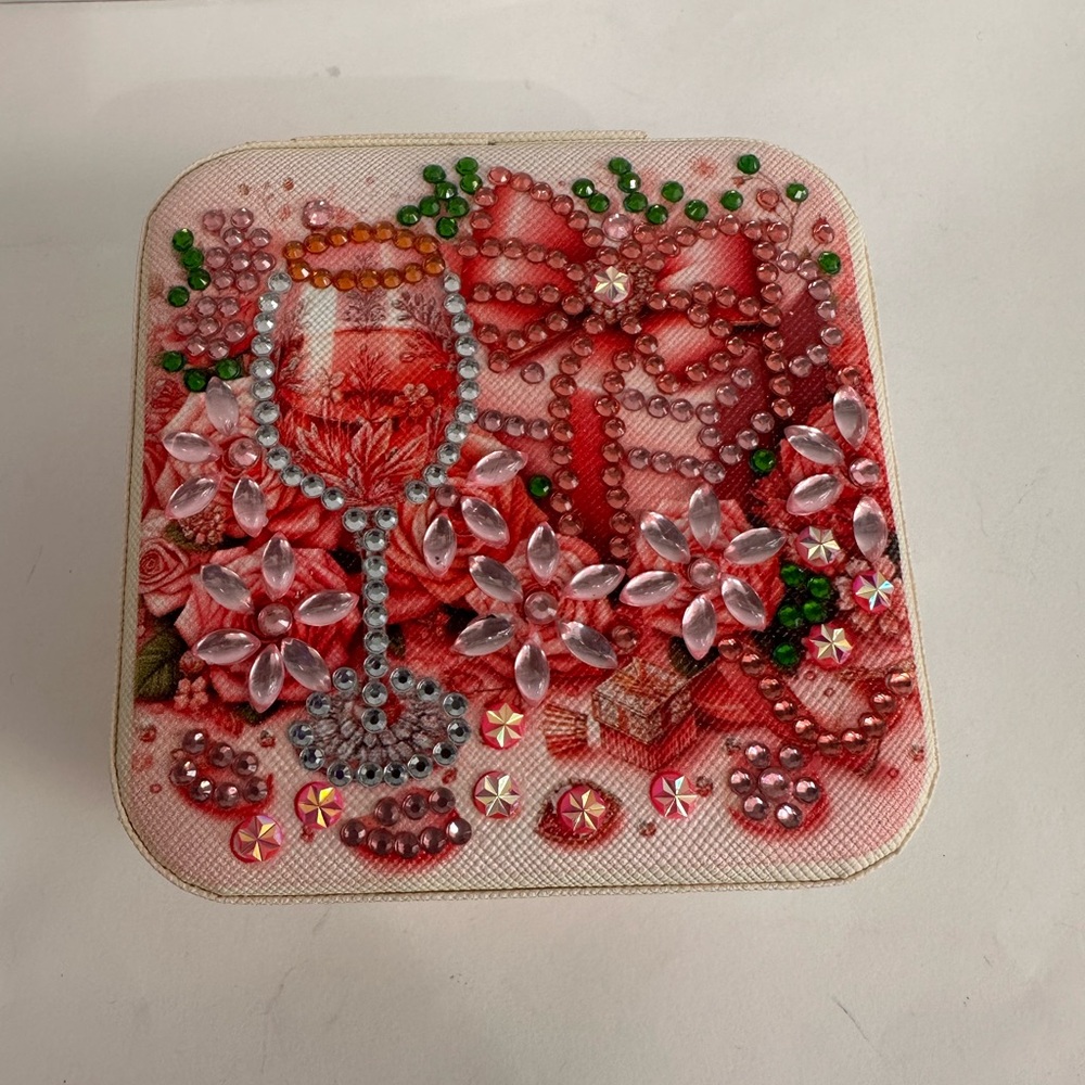 Decorative Jewelry Box with Rhinestone Design